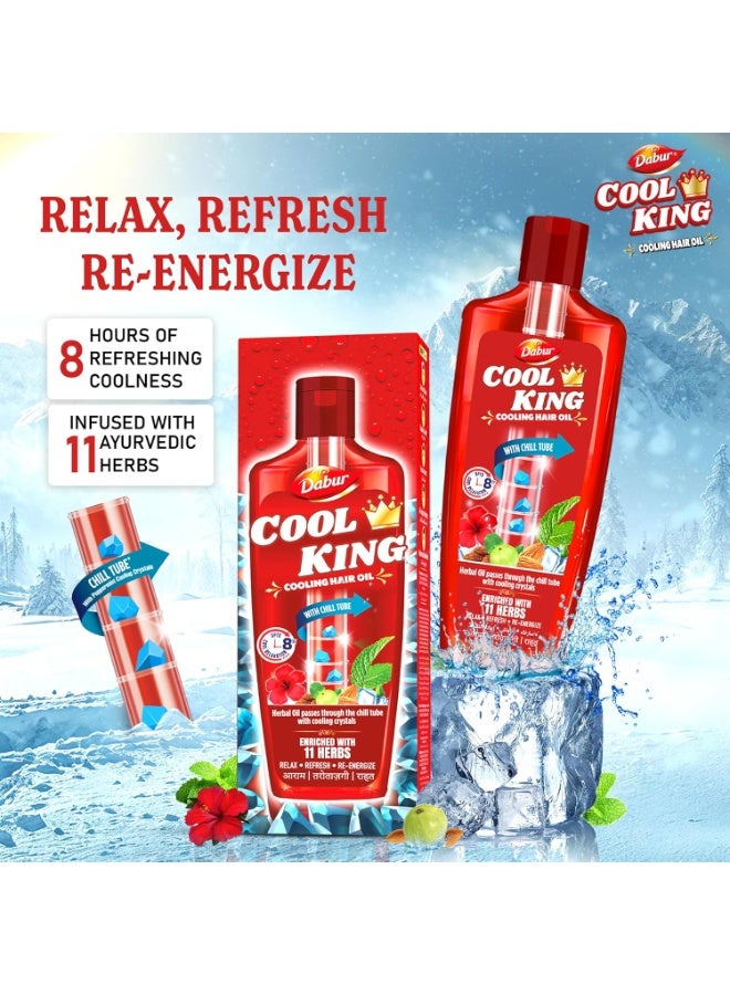 دابر زيت دابر كول كينج للشعر 200 مل، يمنحك استرخاءً باردًا يدوم حتى 8 ساعات، ويخفف التوتر، غني بـ 11 نوعًا من الأعشاب، أنبوب بارد مع بلورات تبريد - Image 2